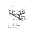Novalux - P-30 : KIT DE JONCTION EN T POUR ENCASTREMENT NOIR
