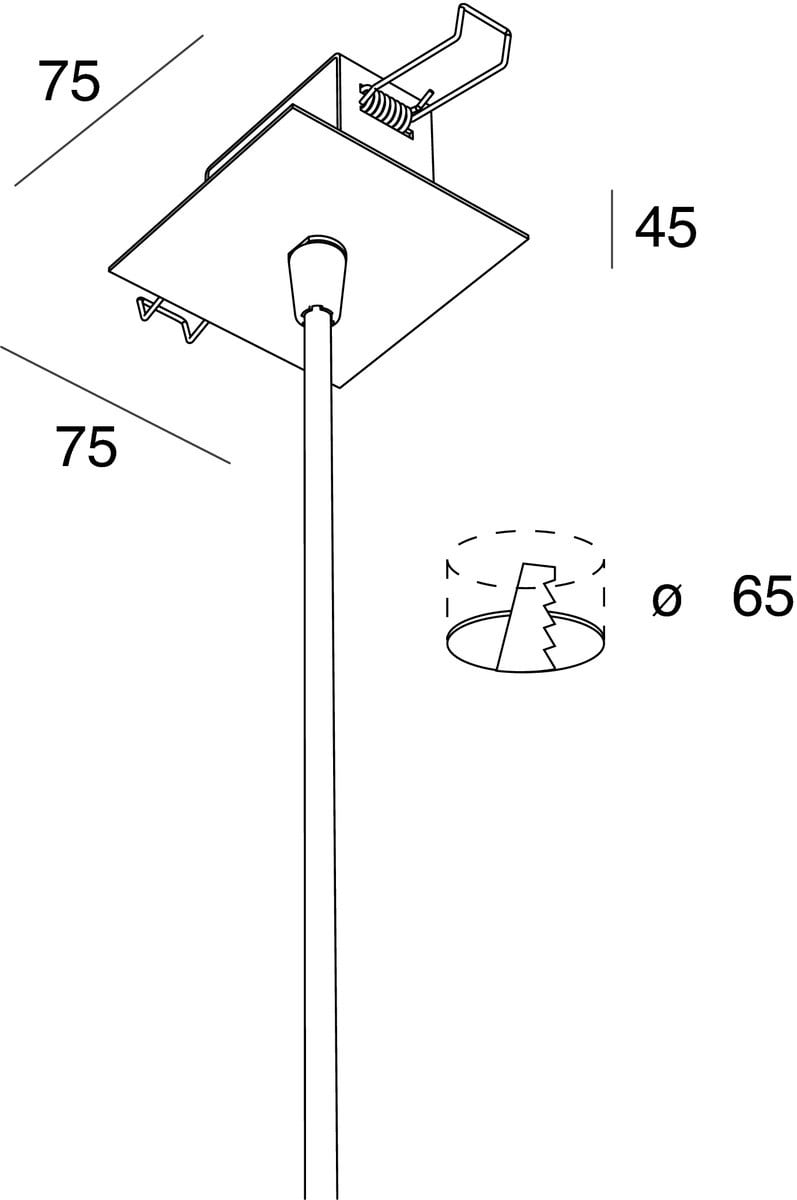 Novalux - P-30: CANOPY RECES. SQR L1200 2X1.5 NOIR
