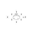 Novalux - HALOS : PATERE POUR CABLES PARALLELES, OR, INSTALLATION DOUBLE, ALIMENTATION INT