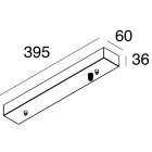 Novalux - HALOS MINI VERTICALE : PATÈRE ALIMENTATION ON/OFF D=482 NOIR