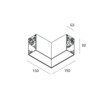 Novalux - HERO B : PROFIL EN L POUR INSTALLATION EN SUSPENSION, PROFIL VIDE CÂBLÉ, 150, AN