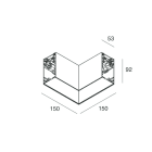 Novalux - HERO B : PROFIL EN L POUR INSTALLATION EN SUSPENSION, PROFIL VIDE CÂBLÉ, 150, AN
