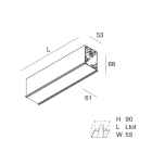 Novalux - HERO C : PROFIL LINEAIRE ENCASTRE AVEC CADRE, PROFIL VIDE CÂBLÉ, 1120 BLANC