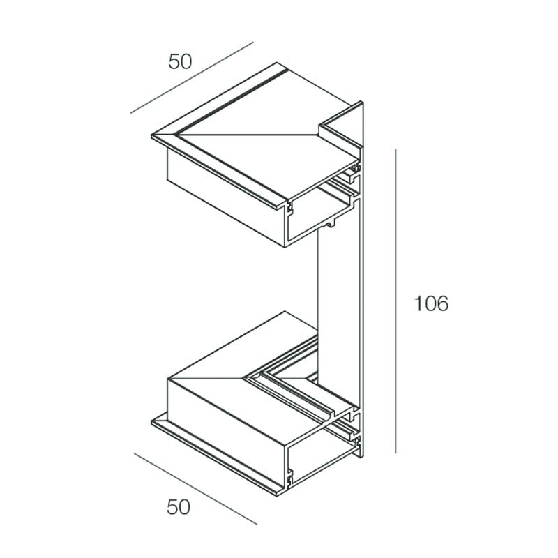 Novalux - RECTA: STRIP CORNER.I 50X50 BLANC
