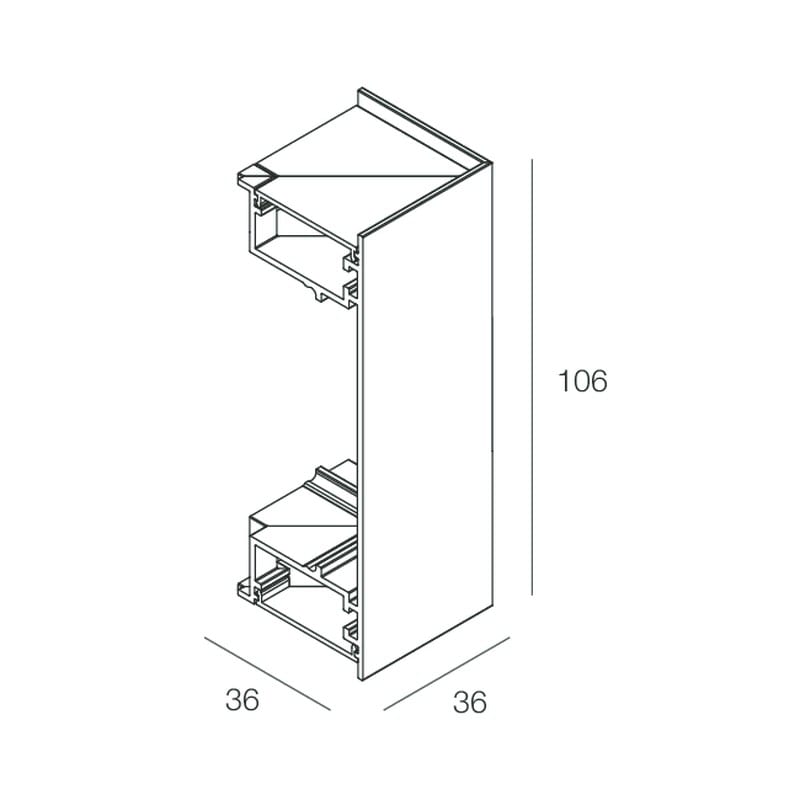 Novalux - RECTA: STRIP CORNER.E 35X35 BLANC