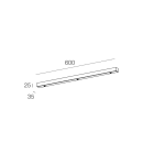 Novalux - ROSONE LINEARE 3 X L=620 LIGHT GREY