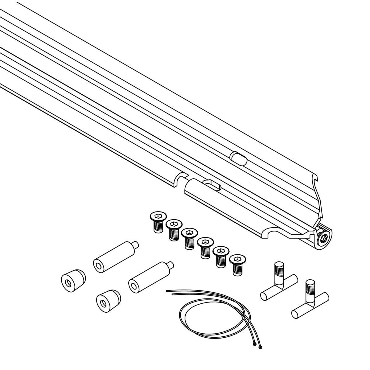 Novalux - THE PANEL : KIT CHARNIÈRE  600 + 2 SUSPENSIONS L3000 BLANC