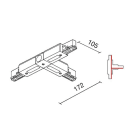 SIDELITE - BINARIO SITRACK 230V Congiunzione a T - Contatto di terra destro interno BR 380V