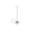 SIDELITE - Tige con rosone per montaggio a sospensione L600mm NE