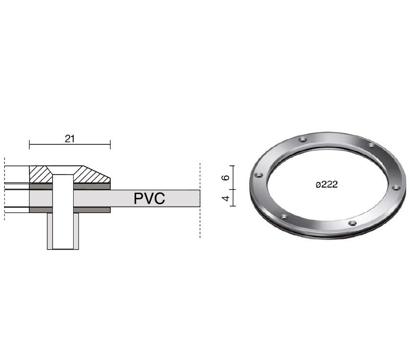 SIDELITE - Flangia per vasche con guaina