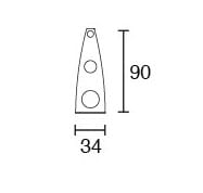 SIDELITE - Kit fissaggio n. 2 pezzi - H. 96mm INOX