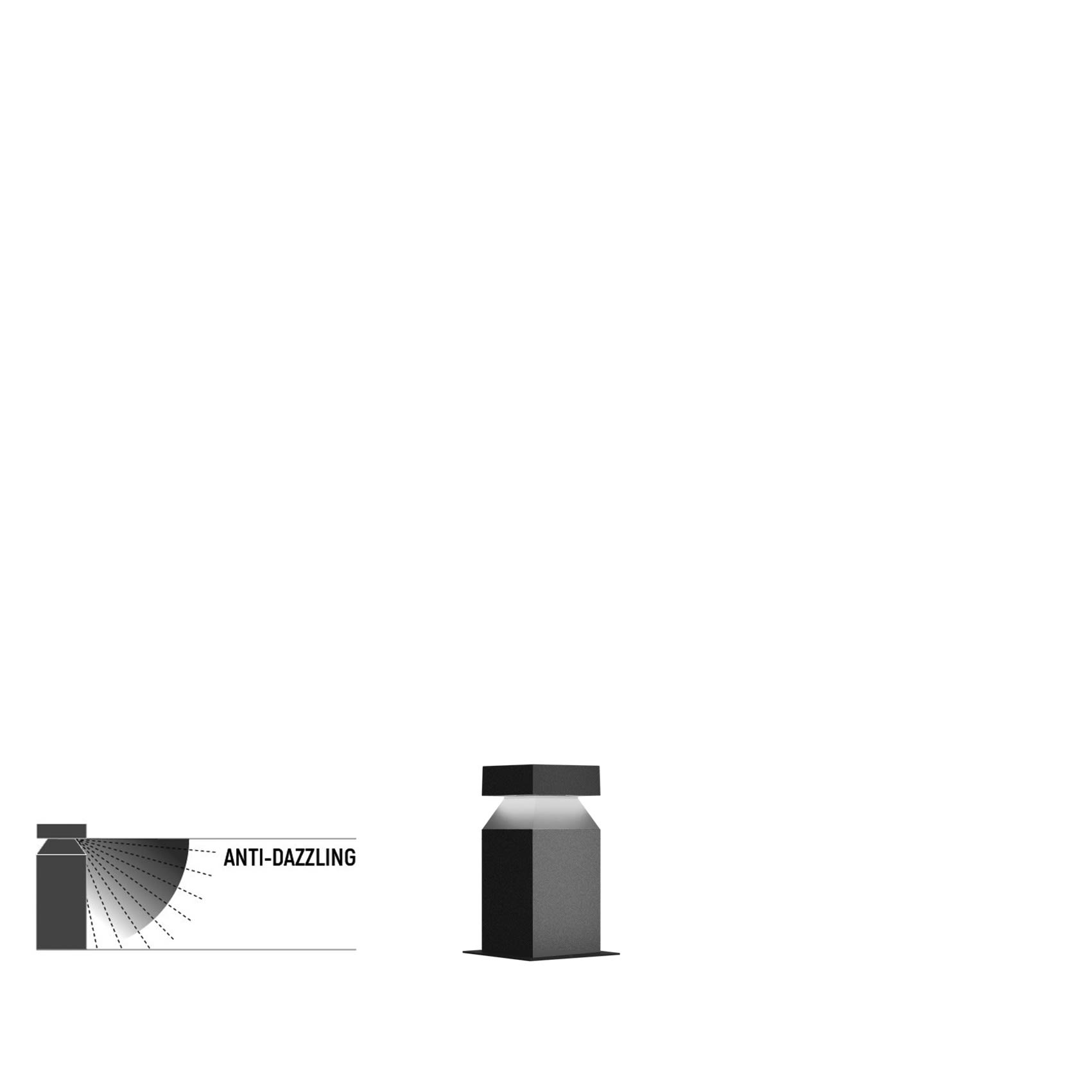 SIDELITE - VERSO 120-Q H.235mm 6W 126lm 4000K IP65 BW 90? 220-240V 50/60Hz