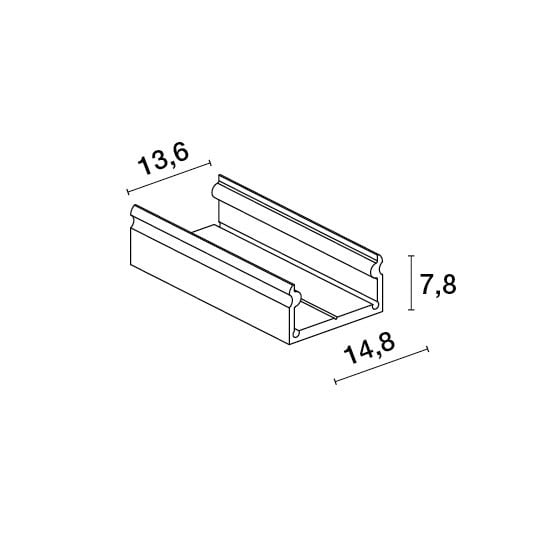 SIDELITE - SLIM LED FRAME Kit estruso alluminio L.2mt BI