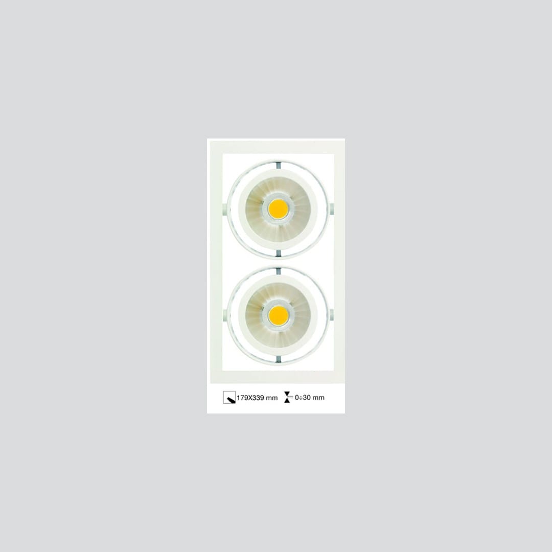 SIDELITE - MATRIX POWER DALI 2Led 179x339mm 52W 7218lm 4000K IP20 BR 60¦ 220-240V 50/60Hz 1