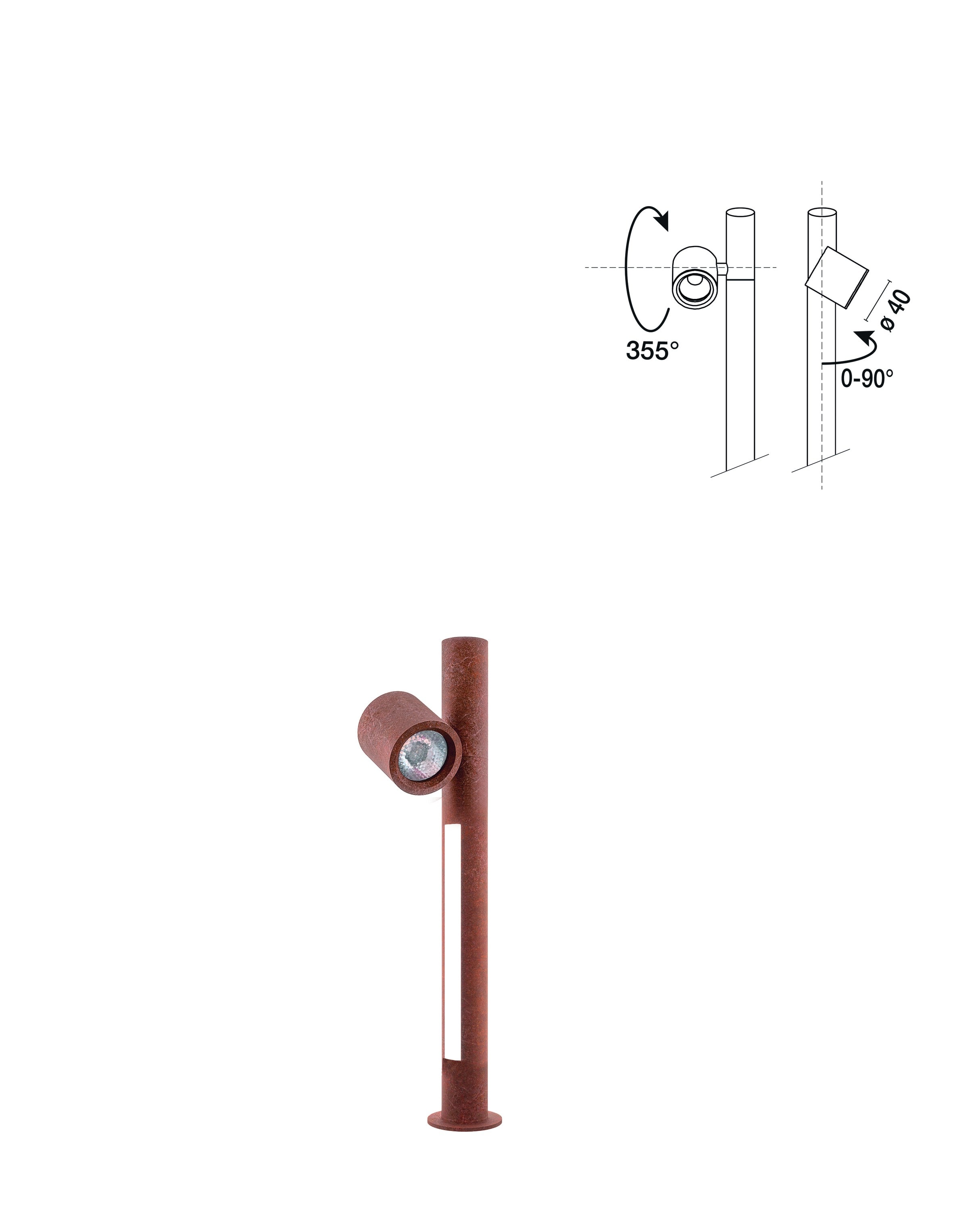 SIDELITE - ZERO7 LINEAR AVEC 1 SPOT H.433MM 6W 300LM 3000K IP65 CO 24Vdc