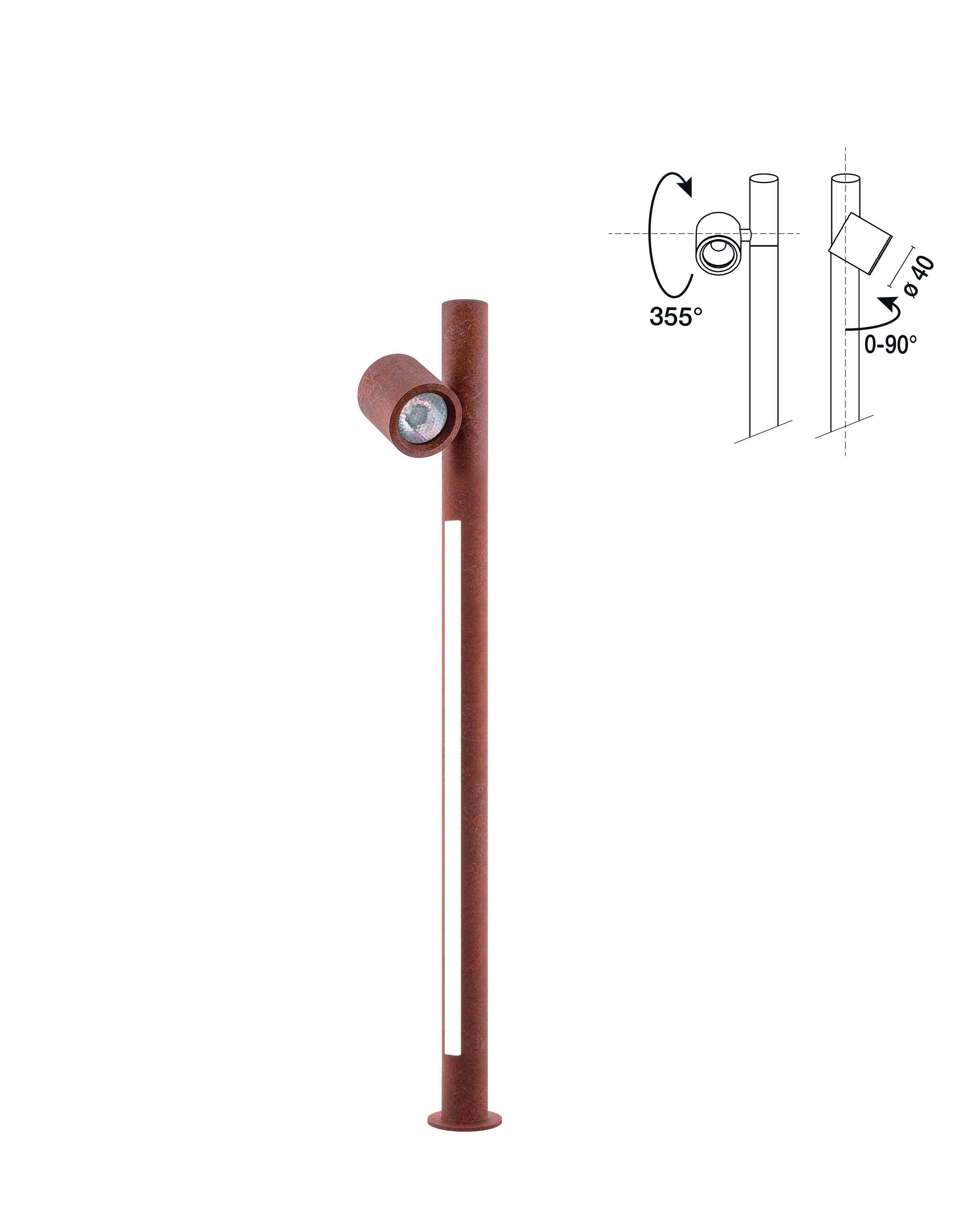 SIDELITE - ZERO7 LINEARE CON 1 SPOT H.683MM 9W 300LM 3000K IP65 CO 24Vdc