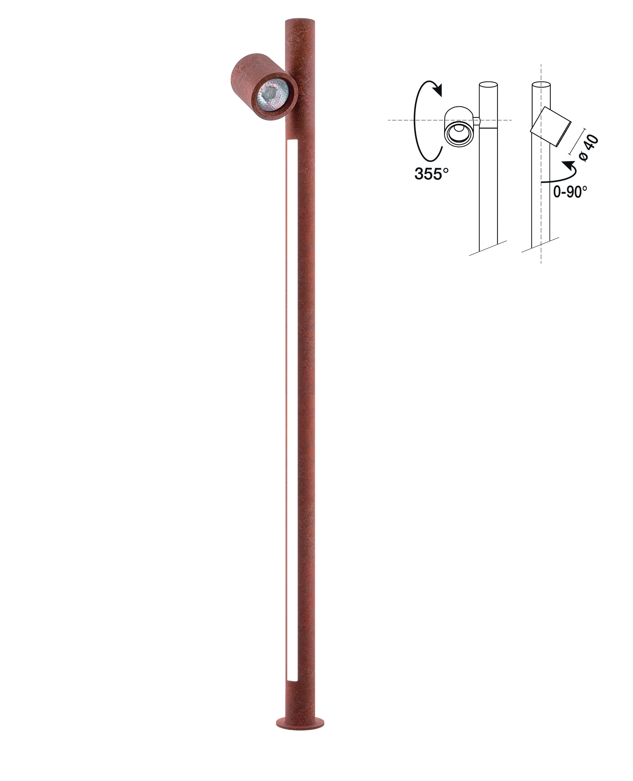 SIDELITE - ZERO7 LINEAR AVEC 1 SPOT H.983MM 12W 300LM 3000K IP65 CO 24Vdc