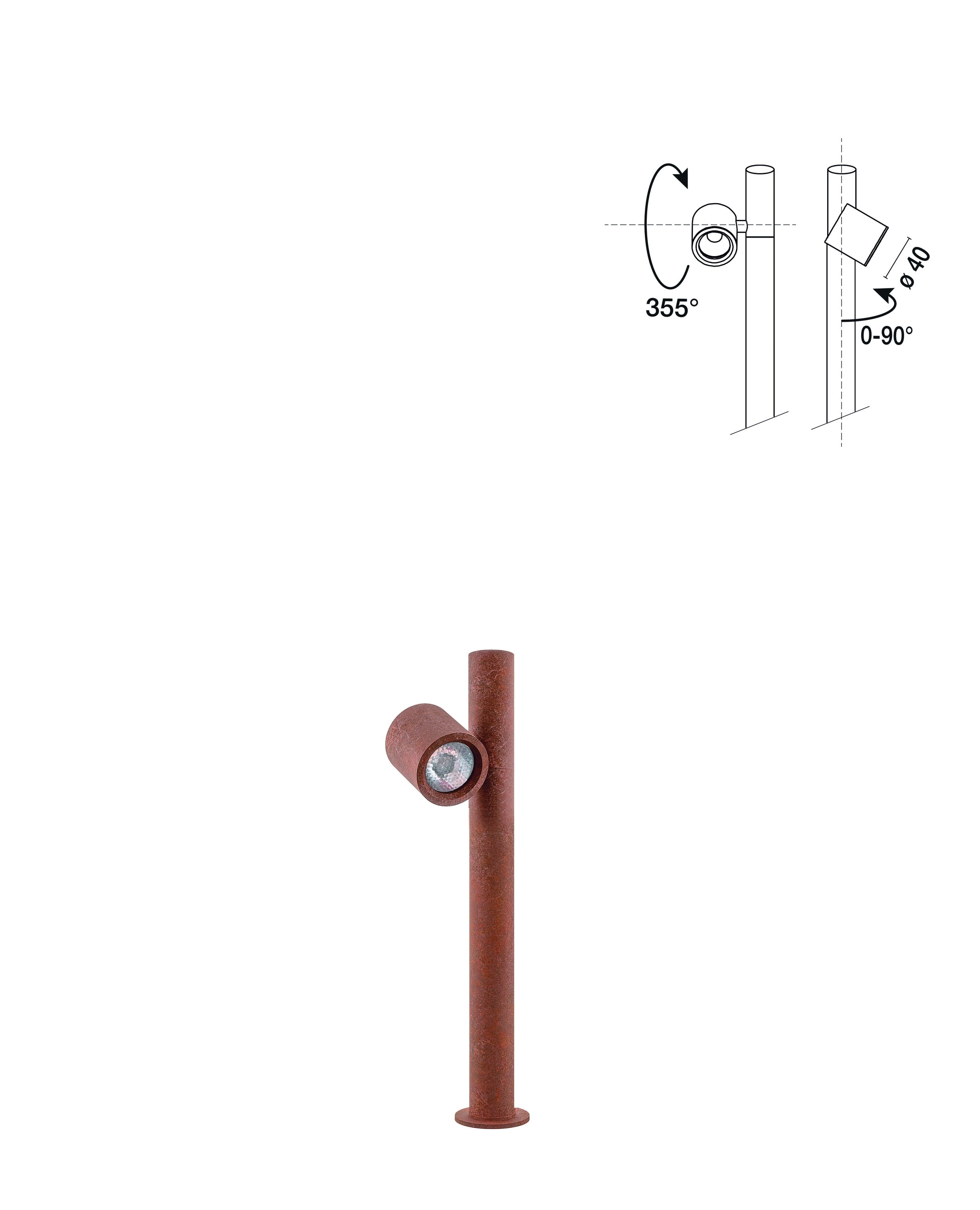 SIDELITE - ZERO7 BALISAGE + 1 SPOT H.433MM 3W 300LM 3000K IP65 CO 24Vdc
