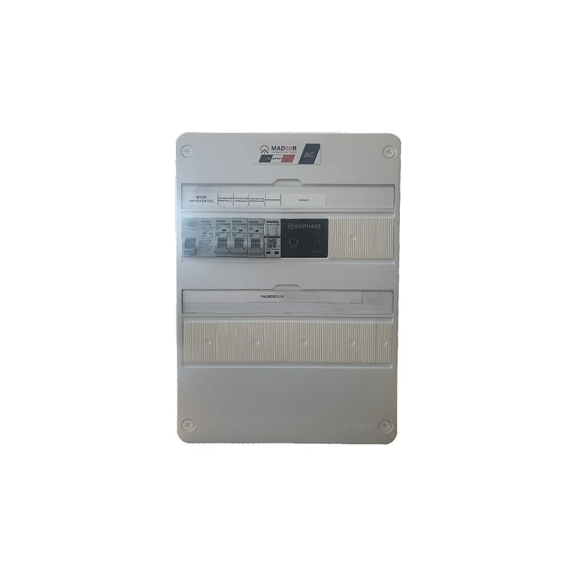 Madenr PV - Coffret AC GTL mono Enphase 6kW-2 QRelay intégrés-2x 20A-2x 30 mA-Parafoudre