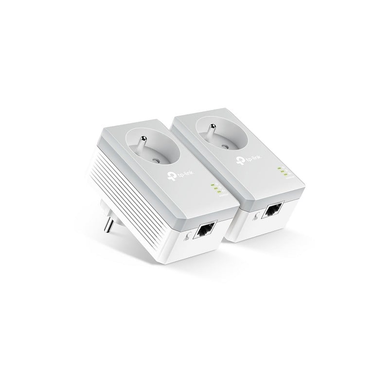 Madenr PV - CPL TP-LINK AV500 Mbps - port Ethernet RJ45 + prise intégrée 230V (pack de 2) -