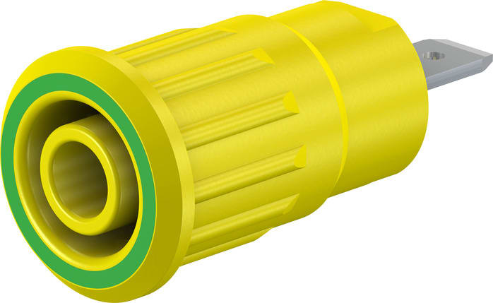 Multi Contact - Douille 4 mm de securite vert-jaune