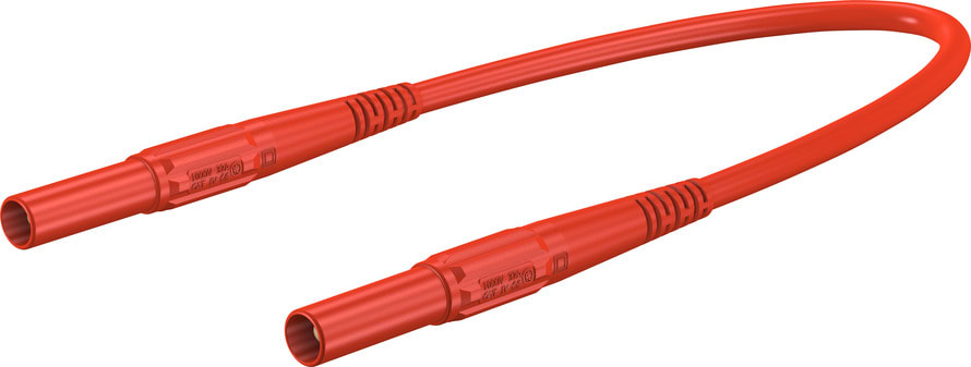Multi Contact - Cordon de mesure de securite 4 mm 100 cm rouge