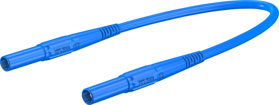 Multi Contact - Cordon de mesure de securite 4 mm 100 cm bleu