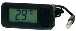 Teddington - Indicateur numérique de température noir à batterie en façade -50°C à 70°C