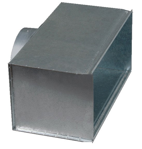 Teddington - Plénum de raccordement arrière pour grille 800x600, pour gaine D400mm