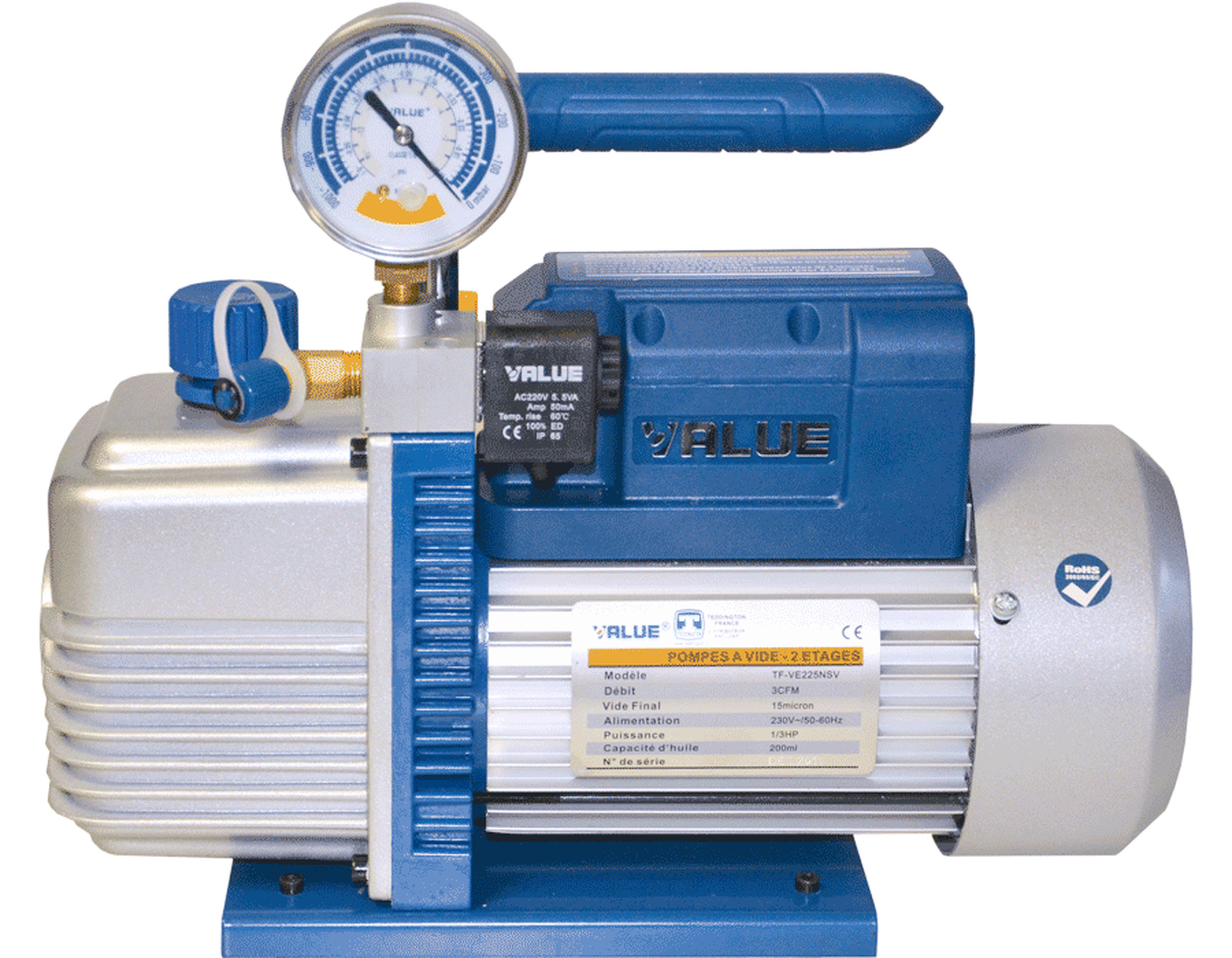 Teddington - Pompe à vide bi-tension, 84 L/min, 1/3 HP