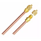 Teddington - Vanne d'accès Schrader 1/4" avec embout-bouchon sur tube 5/16" - 100 mm
