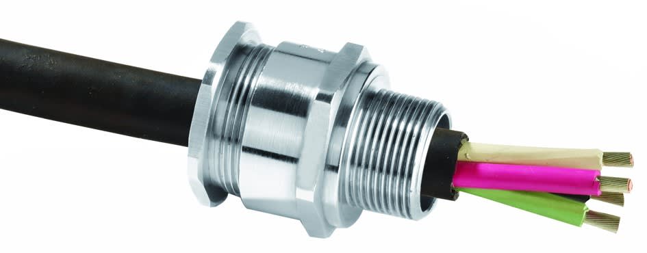 Atx - A2F - Presse etoupe cable non arme Laiton nickelé M63 ATEX / IECEx