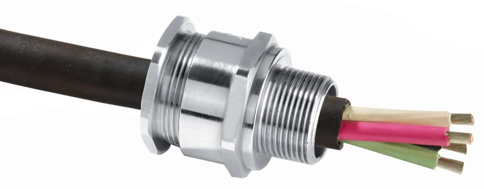 Atx - A2F - Presse etoupe cable non arme Laiton nickelé 1/2" NPT ATEX / IECEx
