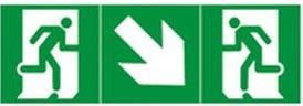 Atx - FDBAESLED - Etiquette de signalisation pour bloc de secours Flèche inclinée