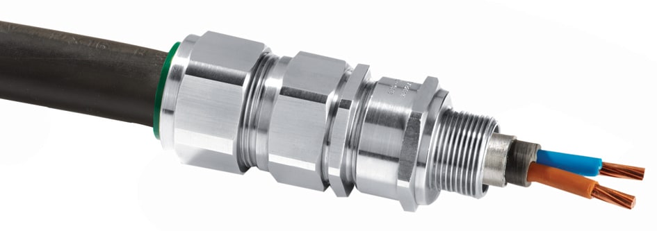 Atx - E1FU - Presse etoupe cable arme Laiton nickelé 1" NPT ATEX / IECEx