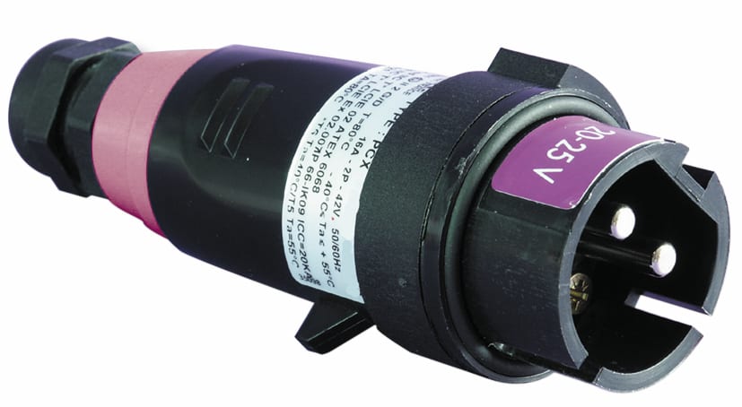 Atx - PRE - Fiche 16A 2P Polyamide ATEX / IECEx 20-25 V 50/60 Hz