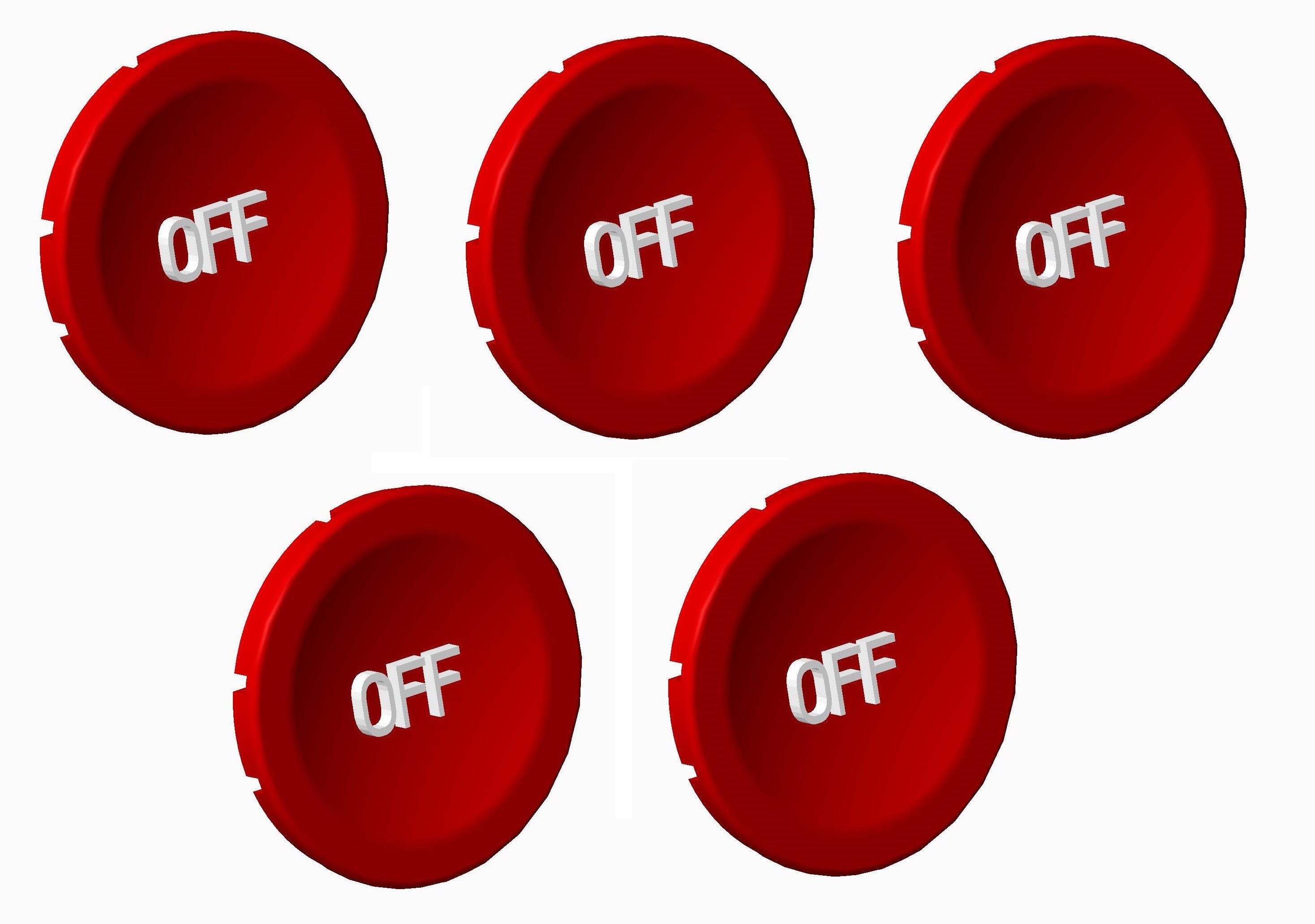 Atx - Unicode 2 - Lot de 5 pastilles rouges OFF