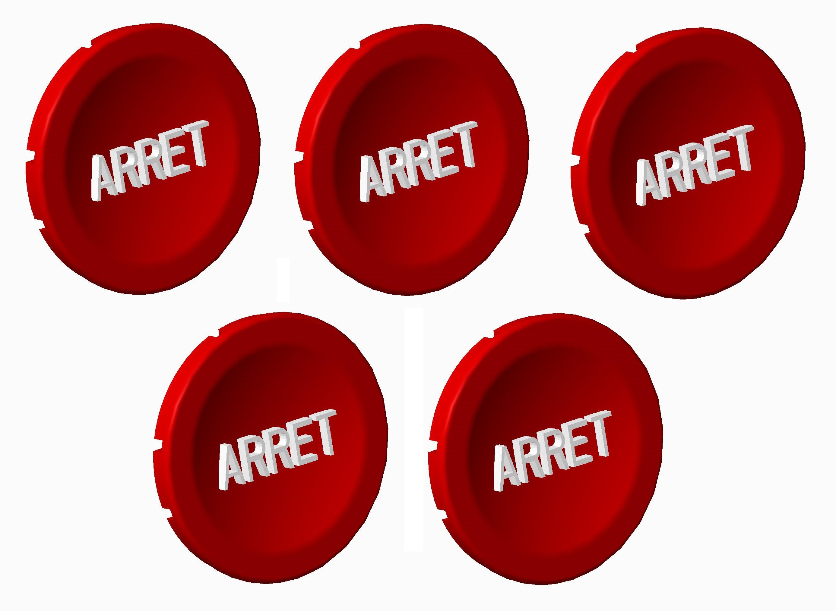 Atx - Unicode 2 - Lot de 5 pastilles rouges ARRET