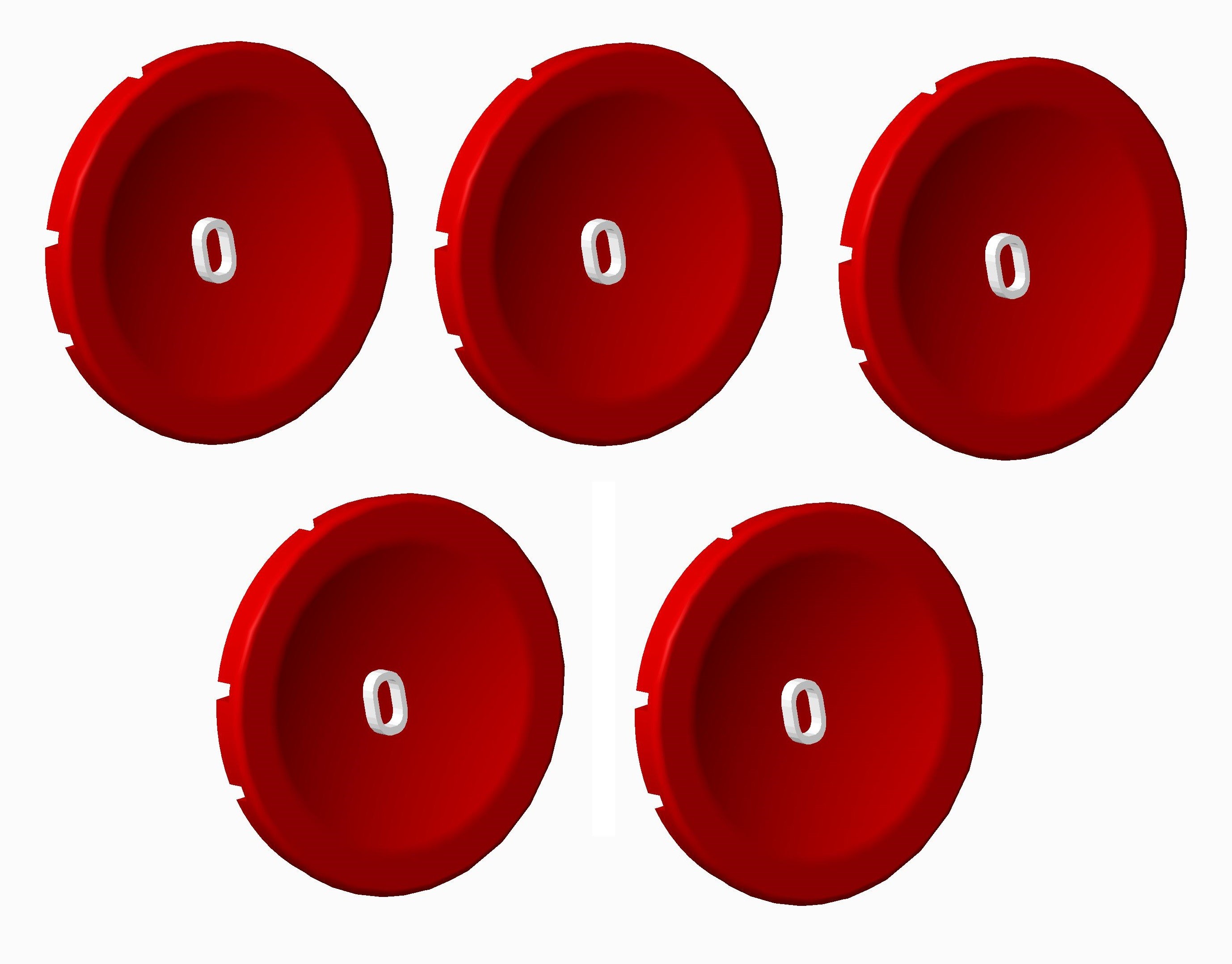 Atx - Unicode 2 - Lot de 5 pastilles rouges O