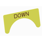 Atx - Unicode 2 - Etiquette jaune adhesive grand modele marquage DOWN