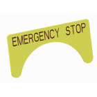 Atx - Unicode 2 - Etiquette jaune adhesive grand modèle marquage EMERGENCY STOP