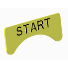 Atx - Unicode 2 - Etiquette jaune adhesive petit modèle marquage START
