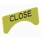 Atx - Unicode 2 - Etiquette jaune adhesive petit modèle marquage CLOSE