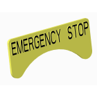 Atx - Unicode 2 - Etiquette jaune adhesive petit modèle marquage EMERGENCY STOP
