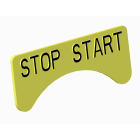 Atx - Unicode 2 - Etiquette jaune adhesive petit modèle marquage STOP - START