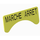 Atx - Unicode 2 - Etiquette jaune adhesive petit modèle marquage MARCHE - ARRET