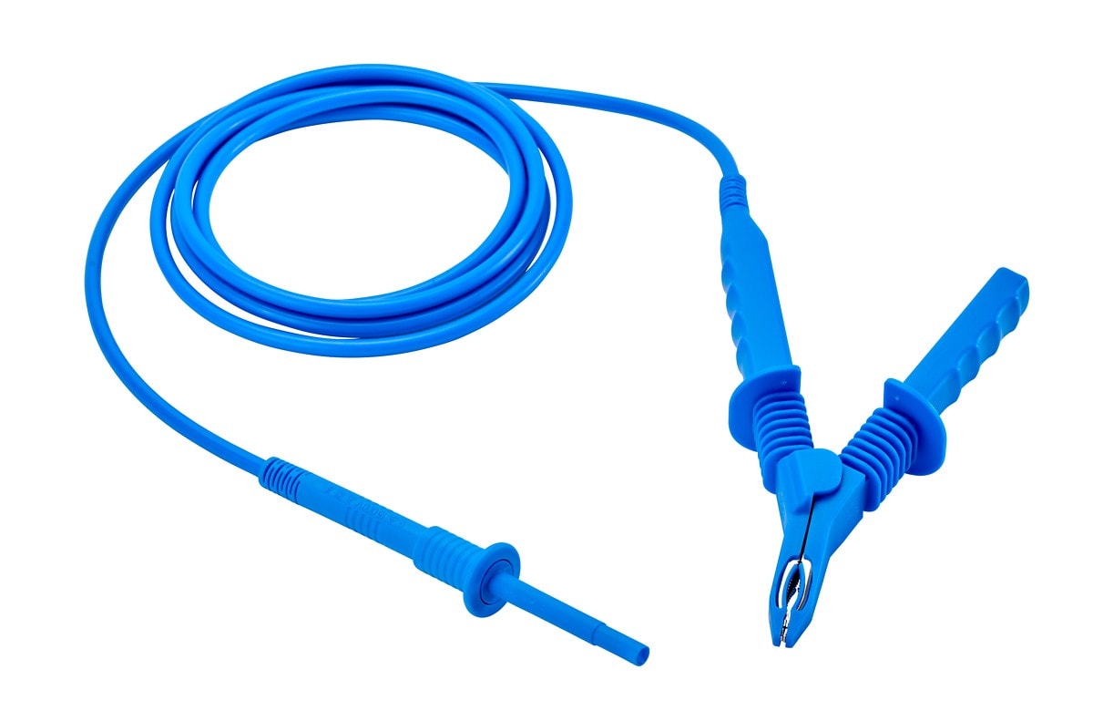 Chauvin-Arnoux - Cordon 15kV avec pince croco HT bleue, longueur 8m