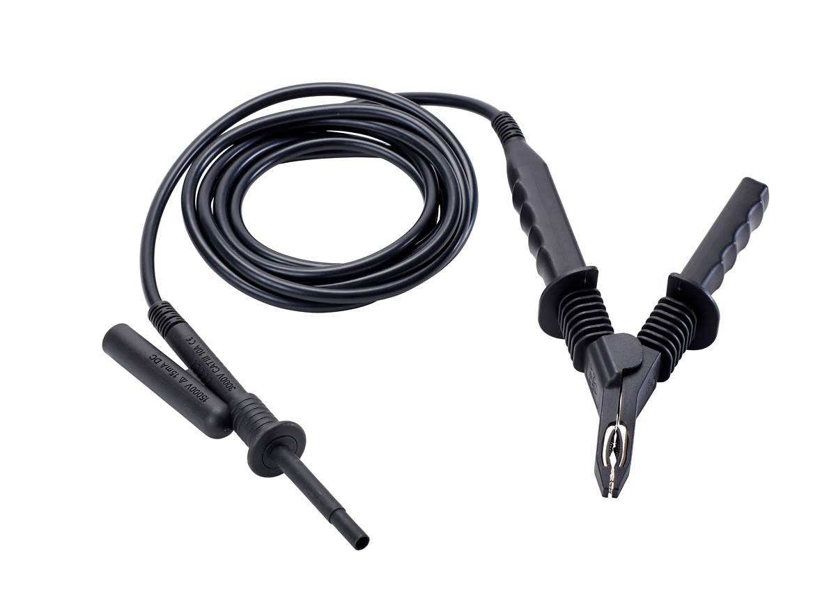 Chauvin-Arnoux - Cordon-croco de garde HT 15kV Noir 15 mètres