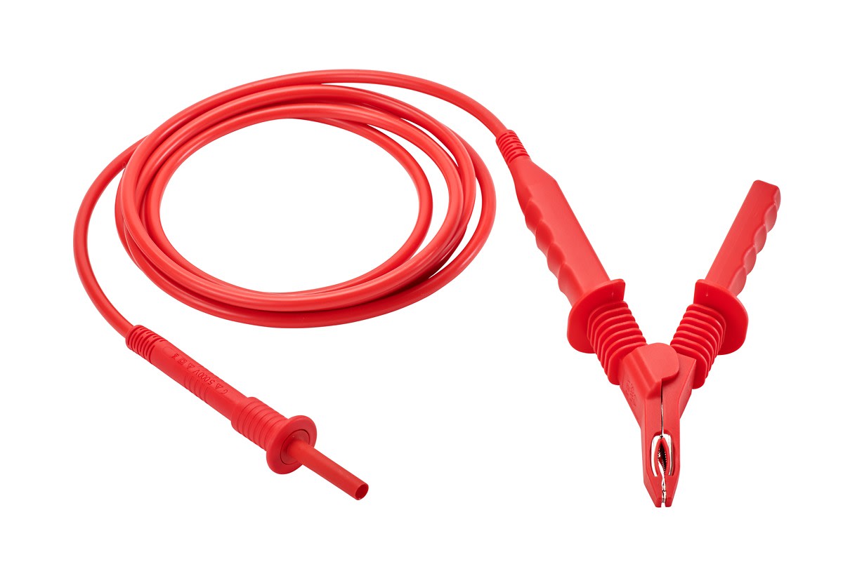 Chauvin-Arnoux - Cordon 5kV avec pince croco HT rouge, longueur 3m