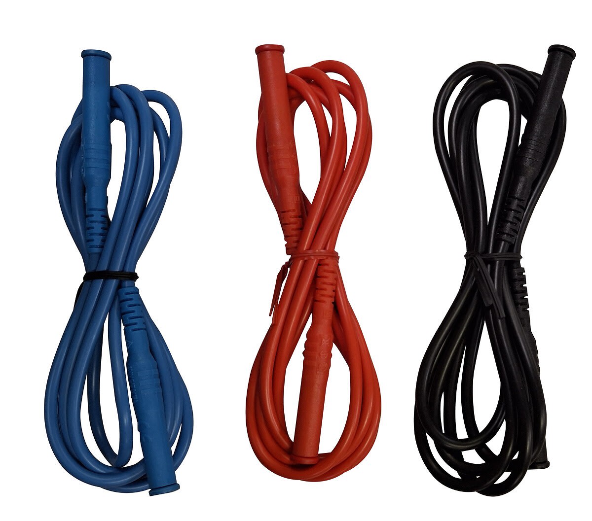 Chauvin-Arnoux - Jeu de 3 cordons banane/banane rouge, noir et bleu